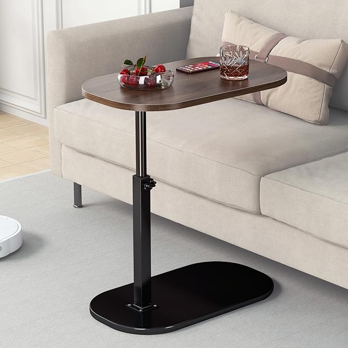 C Shaped Side Table, Adjustable Height