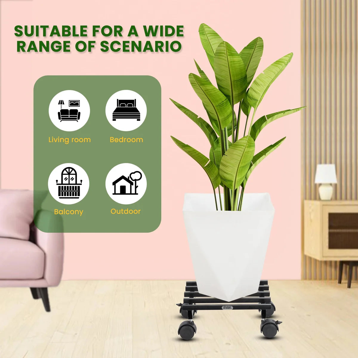 Wheel Rolling Plant Stand