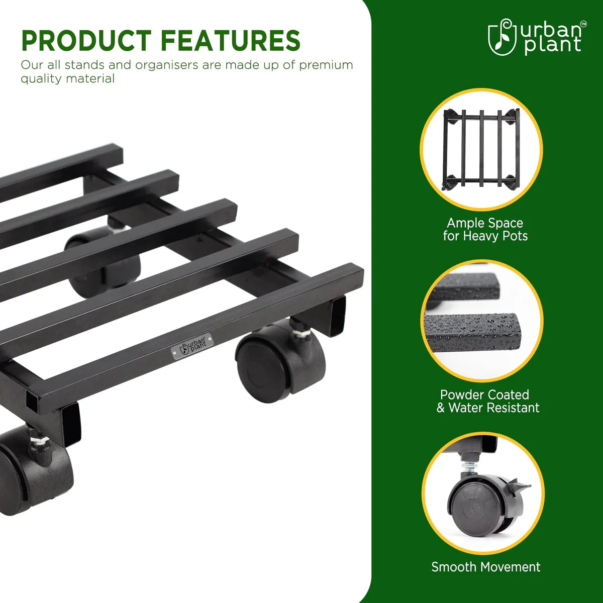Wheel Rolling Plant Stand